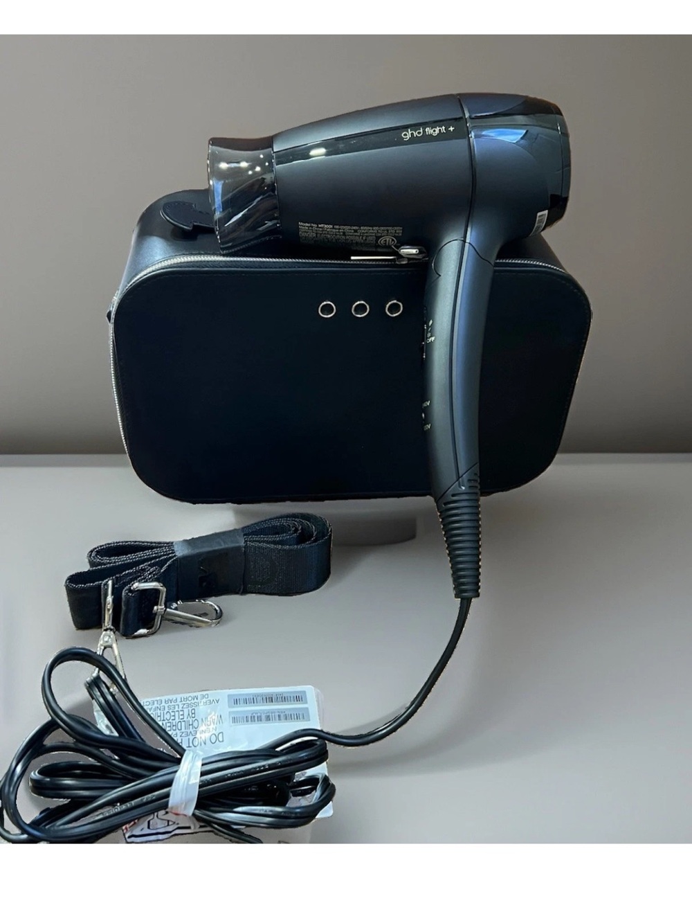 NEW ghd Flight + Travel Hair Dryer - Hairdryer (Black) With Luxury Travel Case